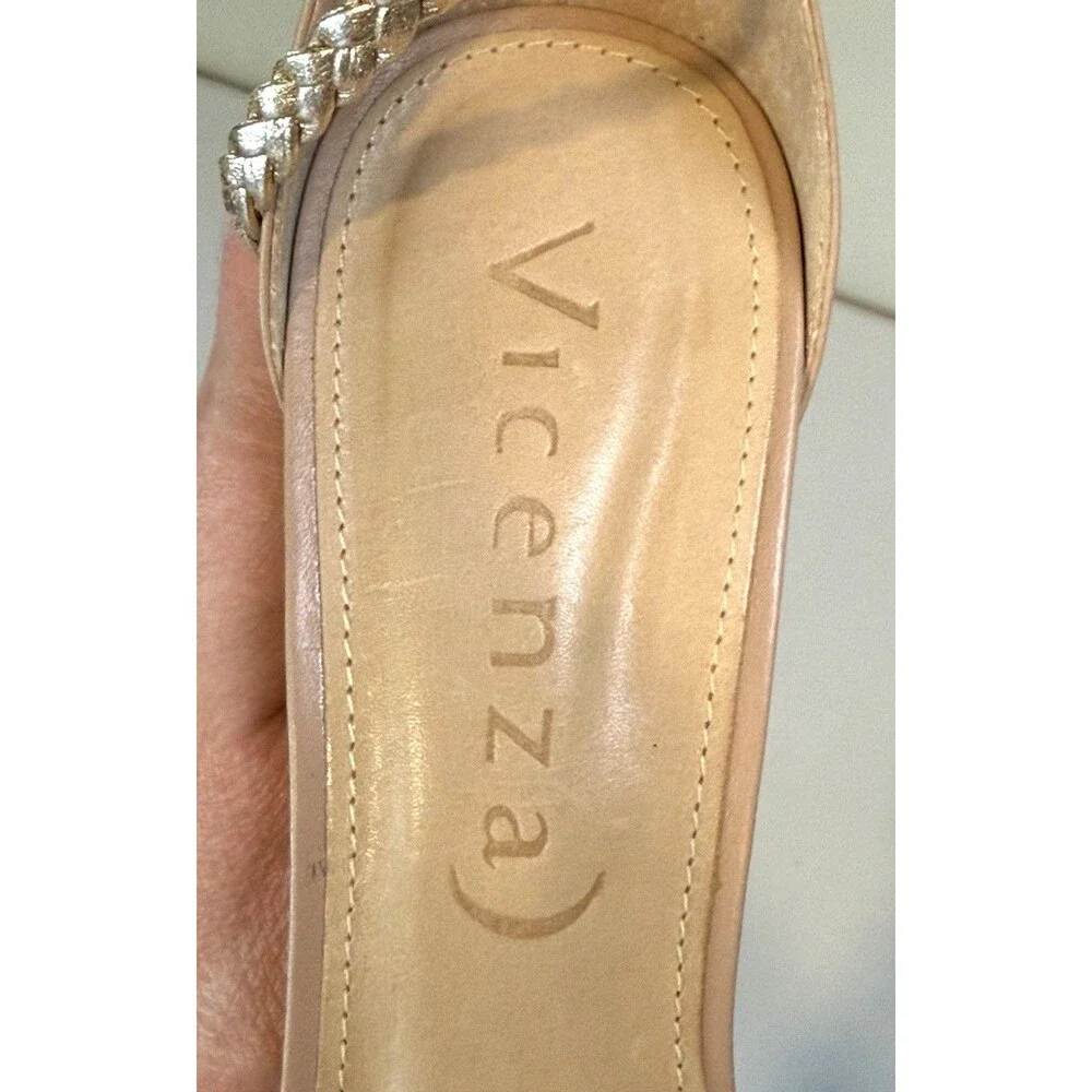 Vicenza Womens Strappy Heel Leather Sandals US 8 Sand Stiletto Sexy